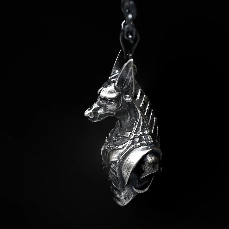 2021 Fashion Retro Domineering 316L Stainless Steel Egyptian Grim Reaper Pendant Men's and Women's Necklace