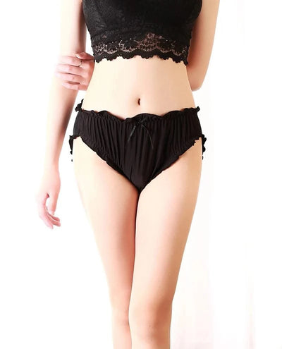 Large Size Mid Waist Panties For Women Ladies Breathable Underwear Briefs Elastic Comfortable Sexy Ruffles Underwear Lingerie