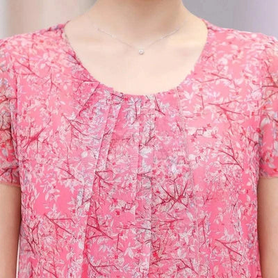 Summer  Dress NEW Casual Short Sleeve O-Neck Floral Print
