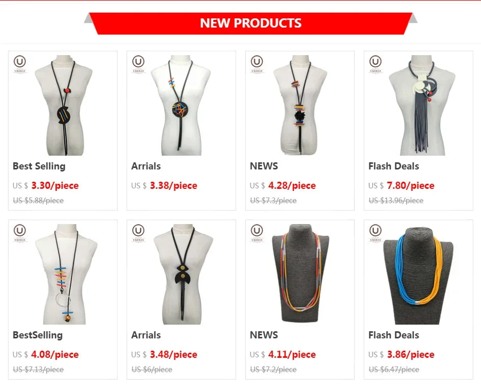 UKEBAY New Pendant Necklace Women Handmade Jewelry Rubber Necklaces Long Clothes Chain Statement Accessories Luxury Necklaces