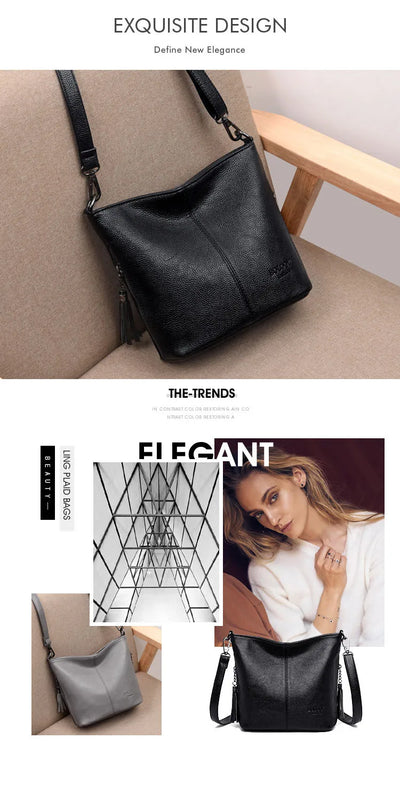 Hand Crossbody Bags For Women 2024 New Luxury Designer Handbag Leather Tassel Shoulder Bags Purses And Handbags Tote Bag Bolsa