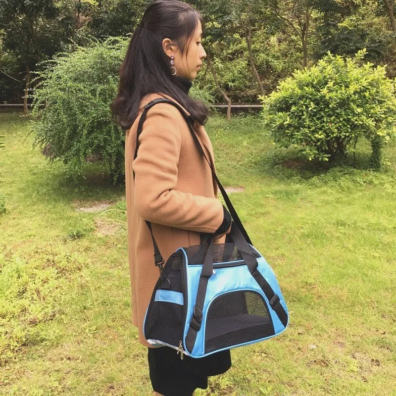 Soft-sided Carriers Portable Pet Bag Pink Dog Carrier Bags Blue Cat Carrier Outgoing Travel Breathable Pets Handbag