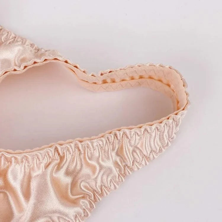 Women Full Coverage Bra Plus Size Comfort And Support Satin Bra Imitated Silk No Padded Wireless Front Closure Vest Underwear