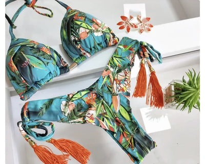 2022 Bikini Set Women Swimwear Push Up Swimsuit Bottom Print Brazilian Biquini Bathing Suit Swim Wear Beach
