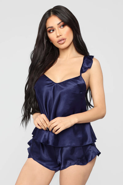 Women Sleepwear Babydoll  Lingerie Nightwear Shorts Pjama Set Ruffles Solid Satin Silk Lace Homewear S-XXL