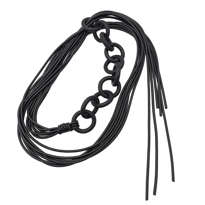 UKEBAY New Handmade Luxury Necklaces For Women Rubber Jewelry Black Statement Necklace Fashion Clothes Chain Gothic Accessories