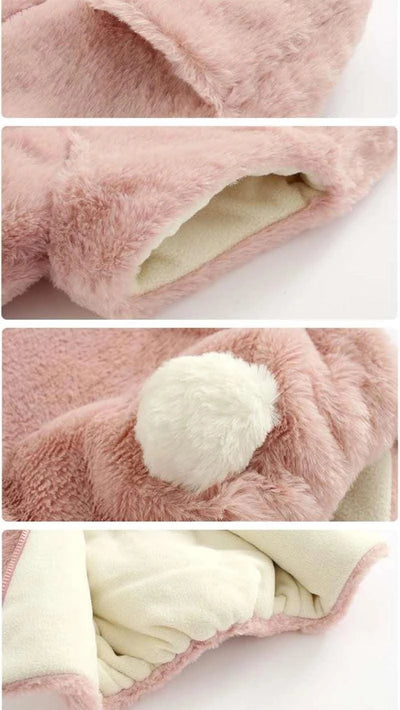 Cute Rabbit Sleeveless Hooded Plush Vest Coat/Jacket  | Spring Autumn Outwear| Baby Girls, Toddler, Infant, Children