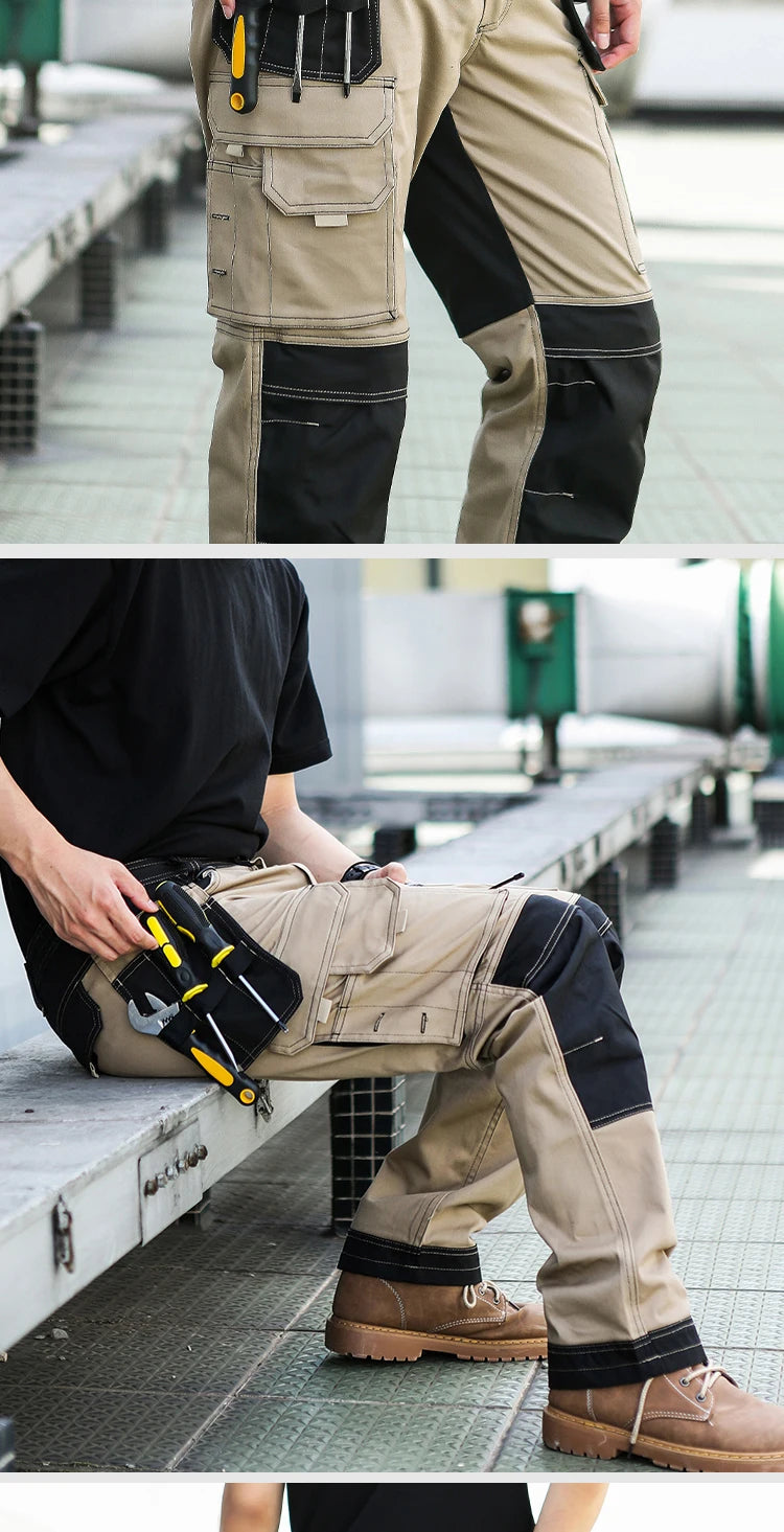 Work Pants For Men Multifunctional Work Trousers Workwear Pants With Reflective Tapes