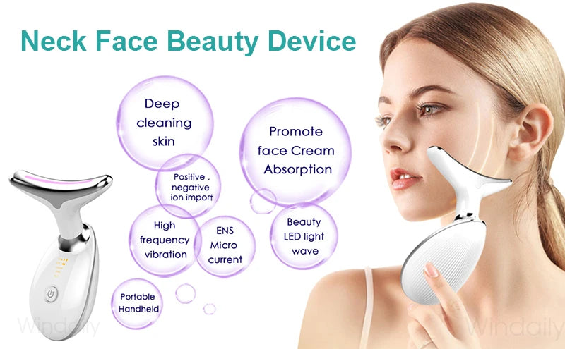New 3 Colors Neck Face Beauty Device Facial Lifting Machine Skin Tighten Reduce Double Chin Anti Wrinkle Remove Lifting Massager