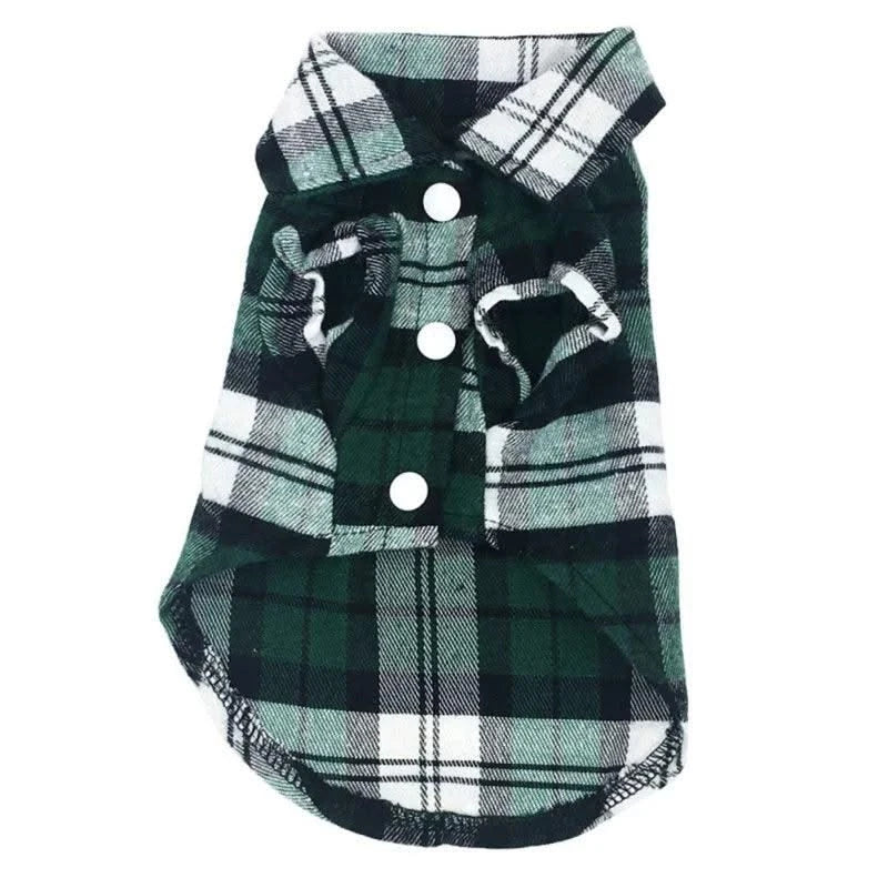 Pet Clothes Dog Shirt Summer For Small Medium Dogs Cat British Style Plaid Clothing Breathable Fashion Puppy Chihuahua T-shirt