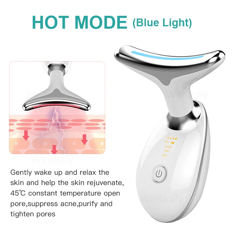 New 3 Colors Neck Face Beauty Device Facial Lifting Machine Skin Tighten Reduce Double Chin Anti Wrinkle Remove Lifting Massager