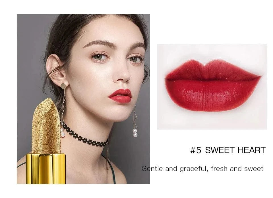 Gold Velvet Matte Moisturizing Waterproof Lipstick Makeup/cosmetics Pigment Nude Rouge