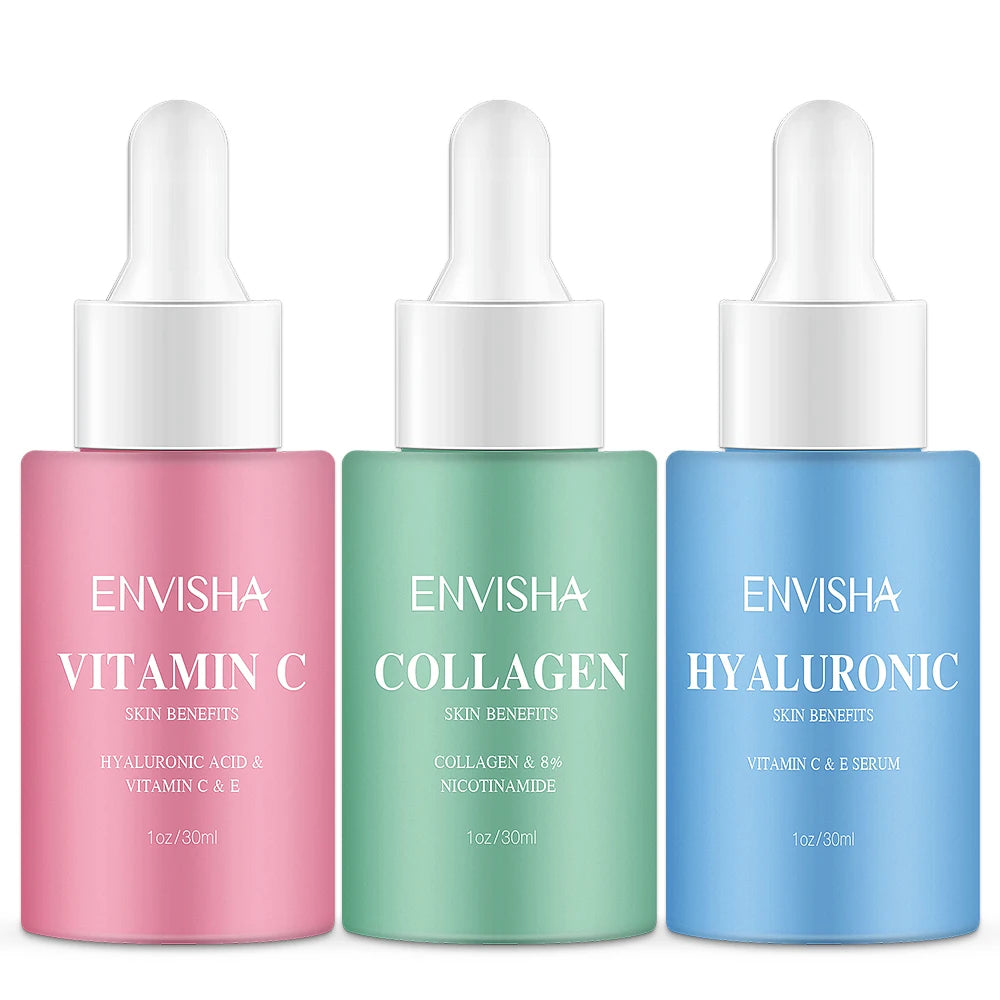 Skin Care Set Facial Serum Collagen Hyaluronic Acid Vitamin Anti-aging Wrinkle Whitening Moisturizing Remove Acne Face Essence