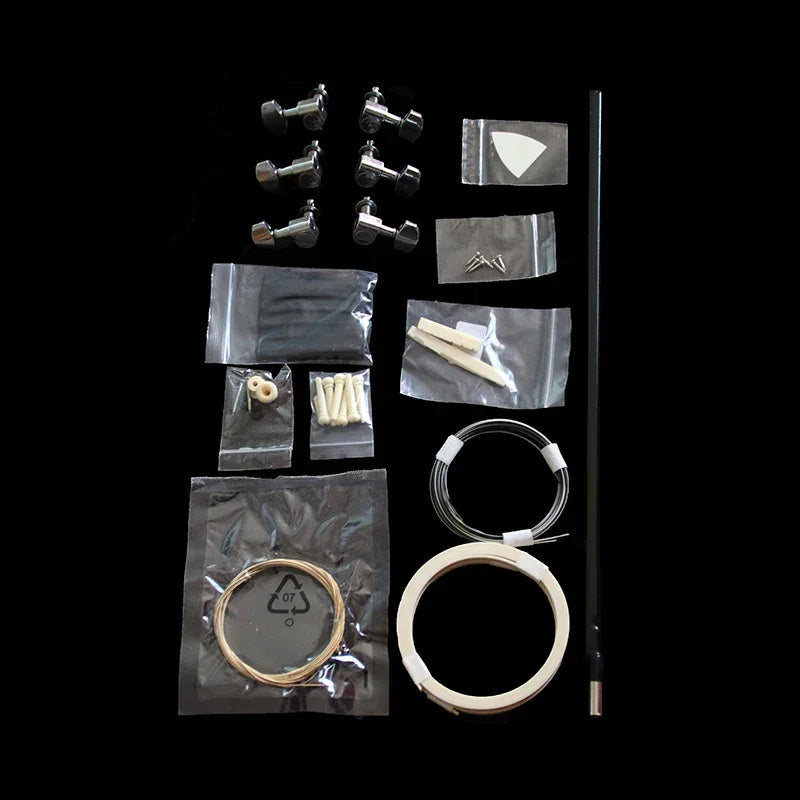 acoustic guitar DIY Kit folk ballad single guitar accessories package spruce solid wood side back plywood Rosewood fingerboar