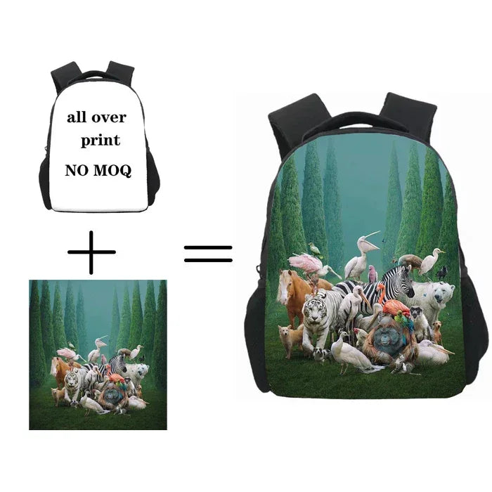 1347 Christmas Print Gift Mini School Bags Kids Backpacks With Comfortable Padded High Quality School Bags for Boys