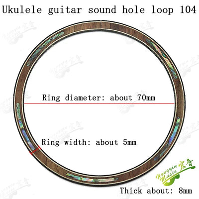 Ukulele Small Four-string Guitar Sound Hole Circle Rosewood Maple Abalone Color Shell Mosaic Caliber Pattern Ukulele Accessories