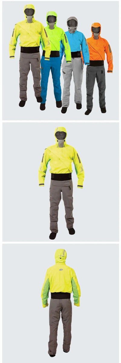 Women's Drysuit For Kayaking Dry Suit Diving Sufing Front Zip Waterproof One-Piece Hoodies With Latex Cuffs And Neck  DW15