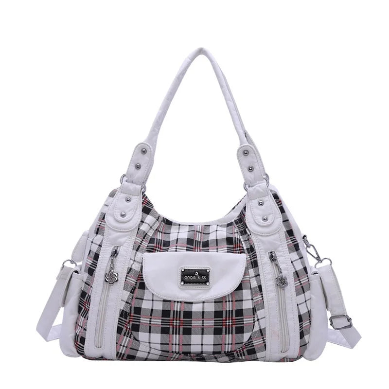 Fashion Women Hand Bag Designers Luxury Handbags Women Plaid Shoulder Bags Female Top-handle Bags Large Purse Hobos