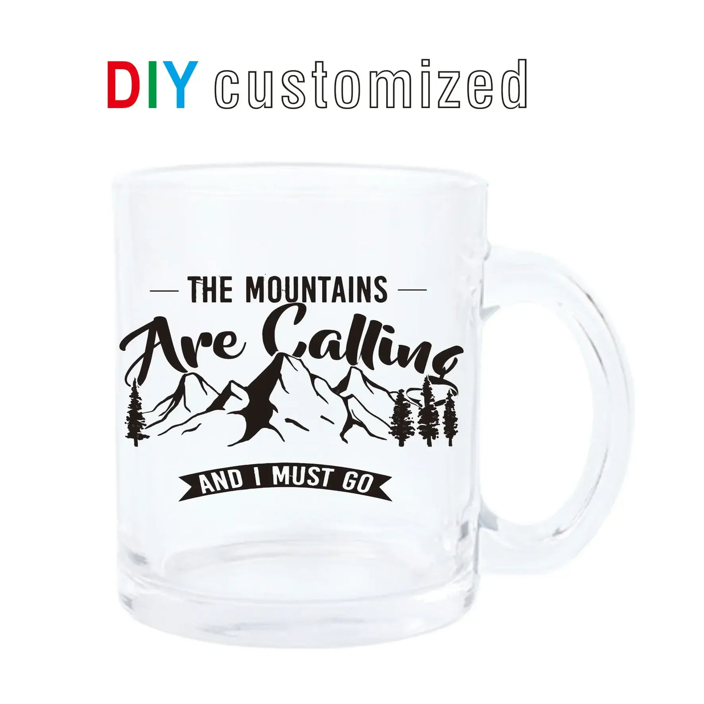 DIY Customized 320ML 11oz Glass Mug Personalized Mugs Coffee Milk Cup Creative Present Cute Gift Print Picture Photo LOGO Text
