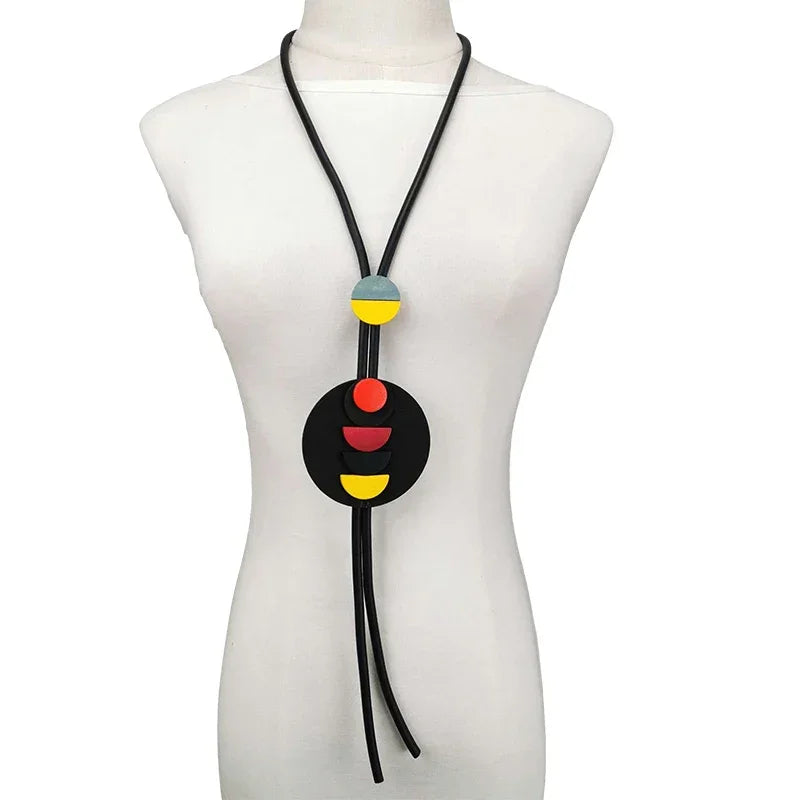 UKEBAY New Pendant Necklace Women Handmade Jewelry Rubber Necklaces Long Clothes Chain Statement Accessories Luxury Necklaces