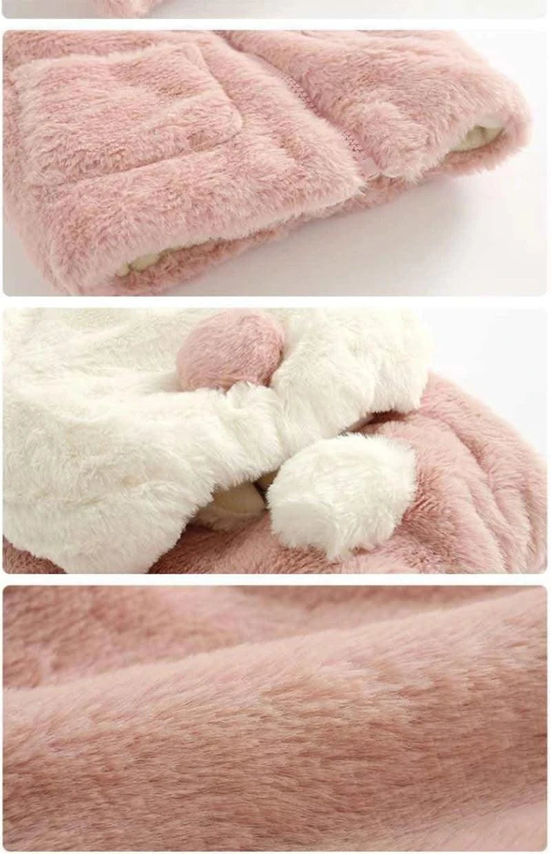Cute Rabbit Sleeveless Hooded Plush Vest Coat/Jacket  | Spring Autumn Outwear| Baby Girls, Toddler, Infant, Children