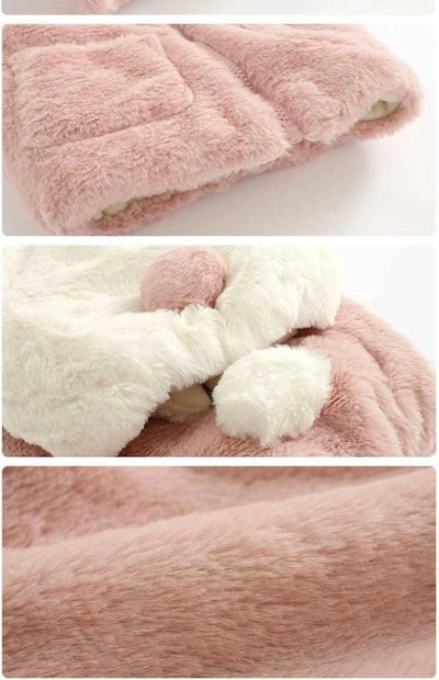 Cute Rabbit Sleeveless Hooded Plush Vest Coat/Jacket  | Spring Autumn Outwear| Baby Girls, Toddler, Infant, Children