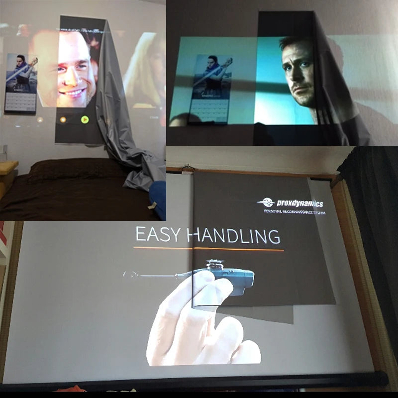 Portable Projector Screen Reflective Fabric Cloth Projection Curtain Highly Increase Brightness for Low Lumen Projectors