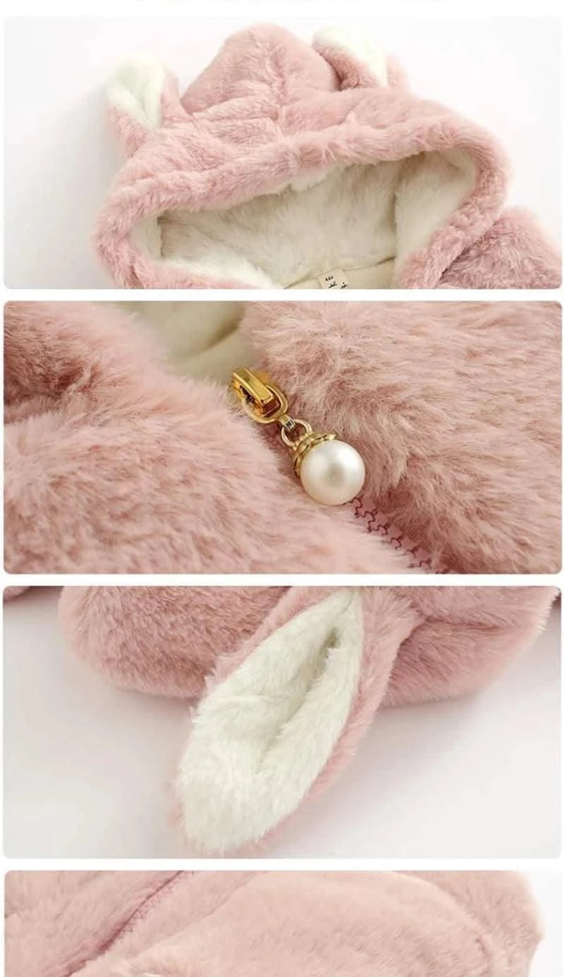 Cute Rabbit Sleeveless Hooded Plush Vest Coat/Jacket  | Spring Autumn Outwear| Baby Girls, Toddler, Infant, Children