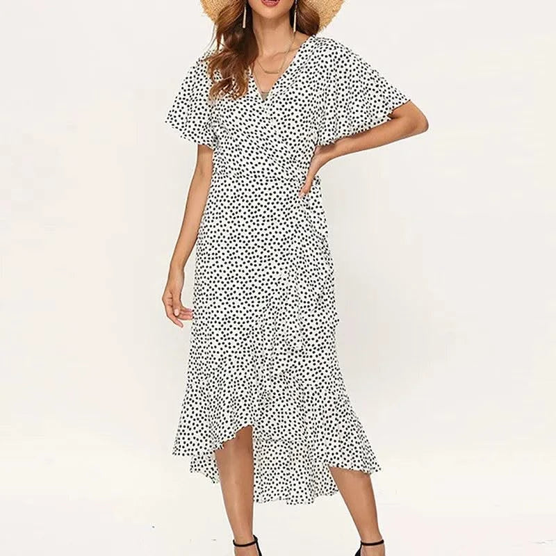 Summer Beach Maxi Dress Women Floral Print