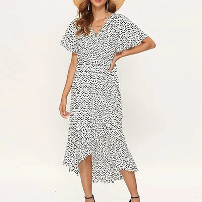 Summer Beach Maxi Dress Women Floral Print