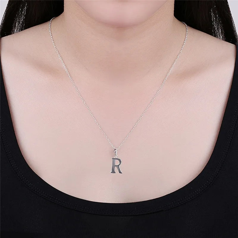 Fashion Jewelry Stainless Steel Link Chain Letter R Pendants Necklaces Fine Women Wedding Party Gift 2*2.5cm No chain