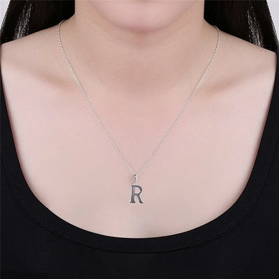 Fashion Jewelry Stainless Steel Link Chain Letter R Pendants Necklaces Fine Women Wedding Party Gift 2*2.5cm No chain