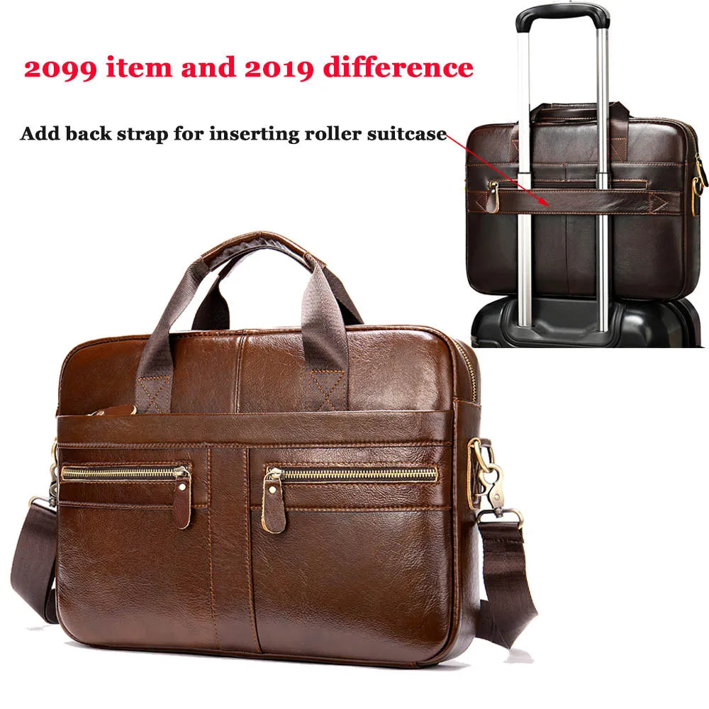 WESTAL Men's Briefcases Men's Bags Genuine Leather Lawyer/Office Bag Laptop Bag Men's Leather Briefcases Bag for Documents