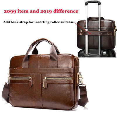 WESTAL Men's Briefcases Men's Bags Genuine Leather Lawyer/Office Bag Laptop Bag Men's Leather Briefcases Bag for Documents