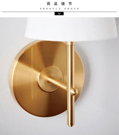 Indoor Lighting Mid-Century Sconce Interior Fixture Fabric Lampshape For Bedroom Living Room Bedside Table Home Decor Wall Lamp