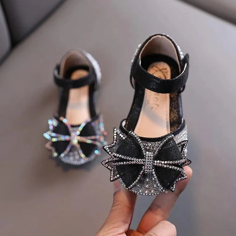 Children's  Comfortable  Princess Shoes | Kids Flat Shoes With Glittery Bow | Little Girl's Spring/Summer Fashion Sandals