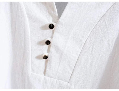 (Shirt + trousers) 2025 summer men shirt Man Cotton and linen shirts Short sleeve men's casual shirts men A set of clothes M-5XL - Elanique
