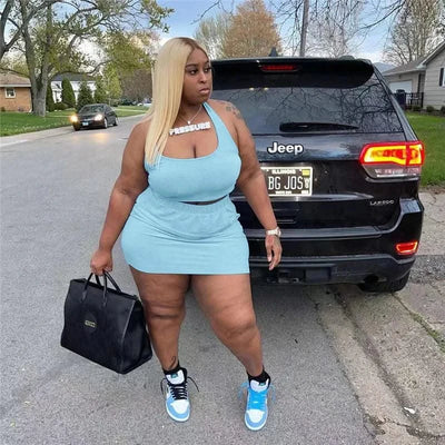 Summer Women Two Piece Outfits Wholesale Dress Plus Size