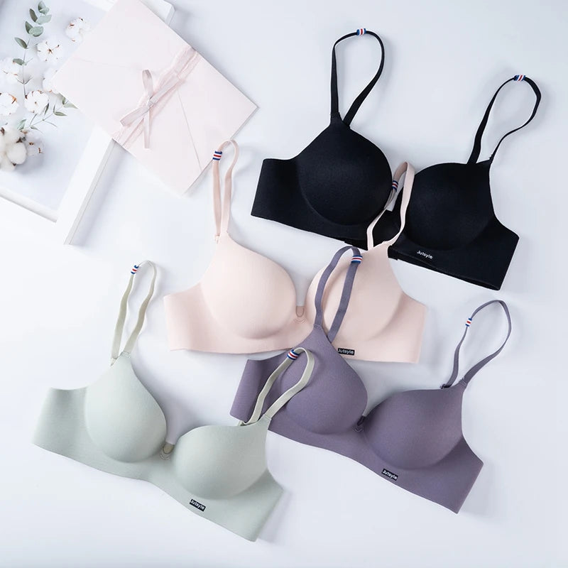 Summer Breathable Bra Women 3/4 Cup Bras Sexy Fashion Wireless Bralette Adjusted-straps Everyday Gathered Comfortable Lingerie