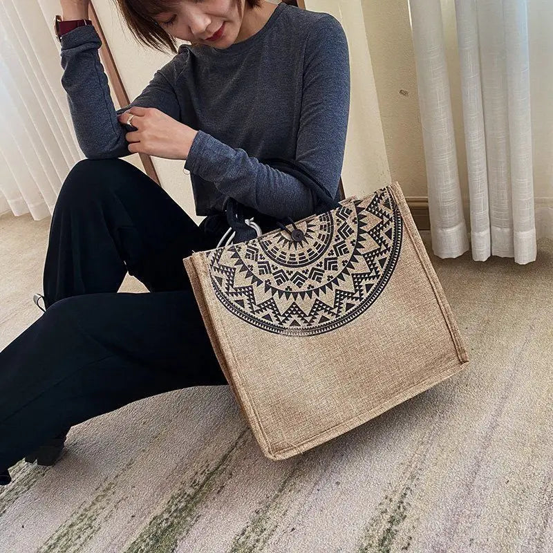 Canvas Handbags For Women Fashion Tote Beach Bags Reusable Shopping Bags Casual Large Capacity Designer Shoulder Pouch Bags