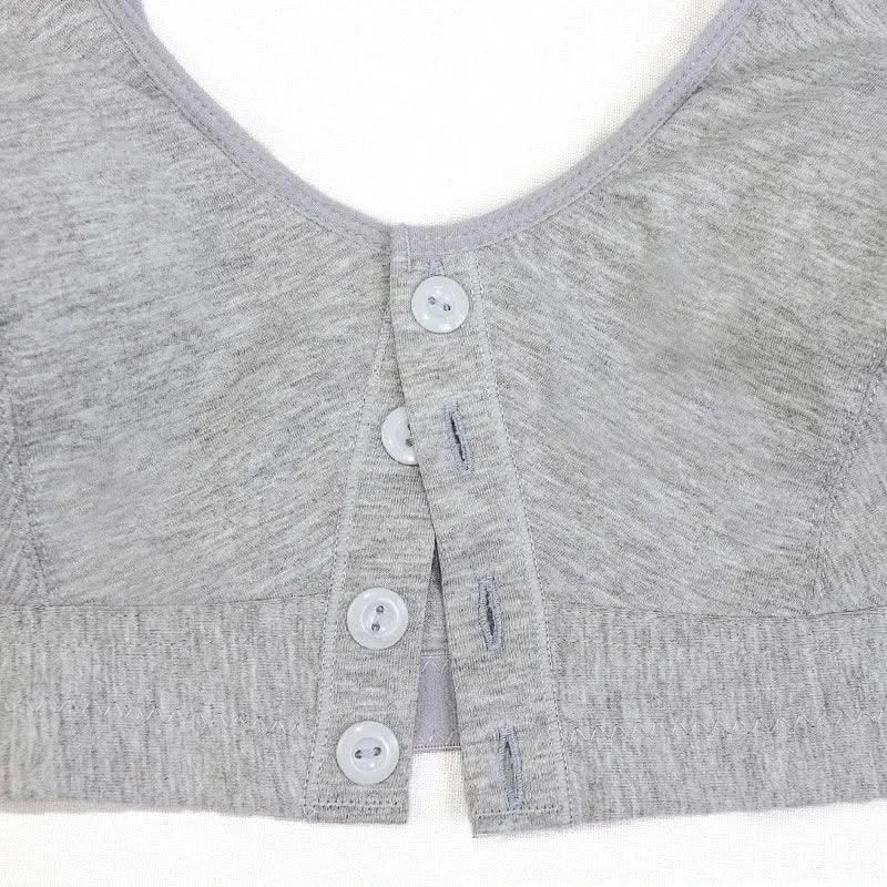 Front Closure Cotton Bras Women Removable Padded Bra Soft Camisole Middle Age Women Everyday Underwear Big Bust 50/115 B C Cup