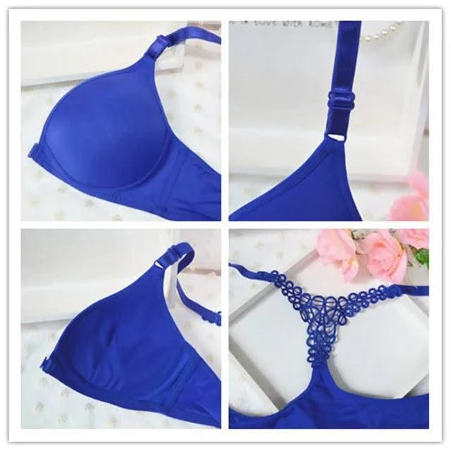 Women Bra  Front Button Sexy Lace Bralette Solid Wireless Bra Female Underwear A B Cup Lingerie Soft Fashion Brassiere