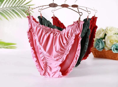 Large Size Mid Waist Panties For Women Ladies Breathable Underwear Briefs Elastic Comfortable Sexy Ruffles Underwear Lingerie