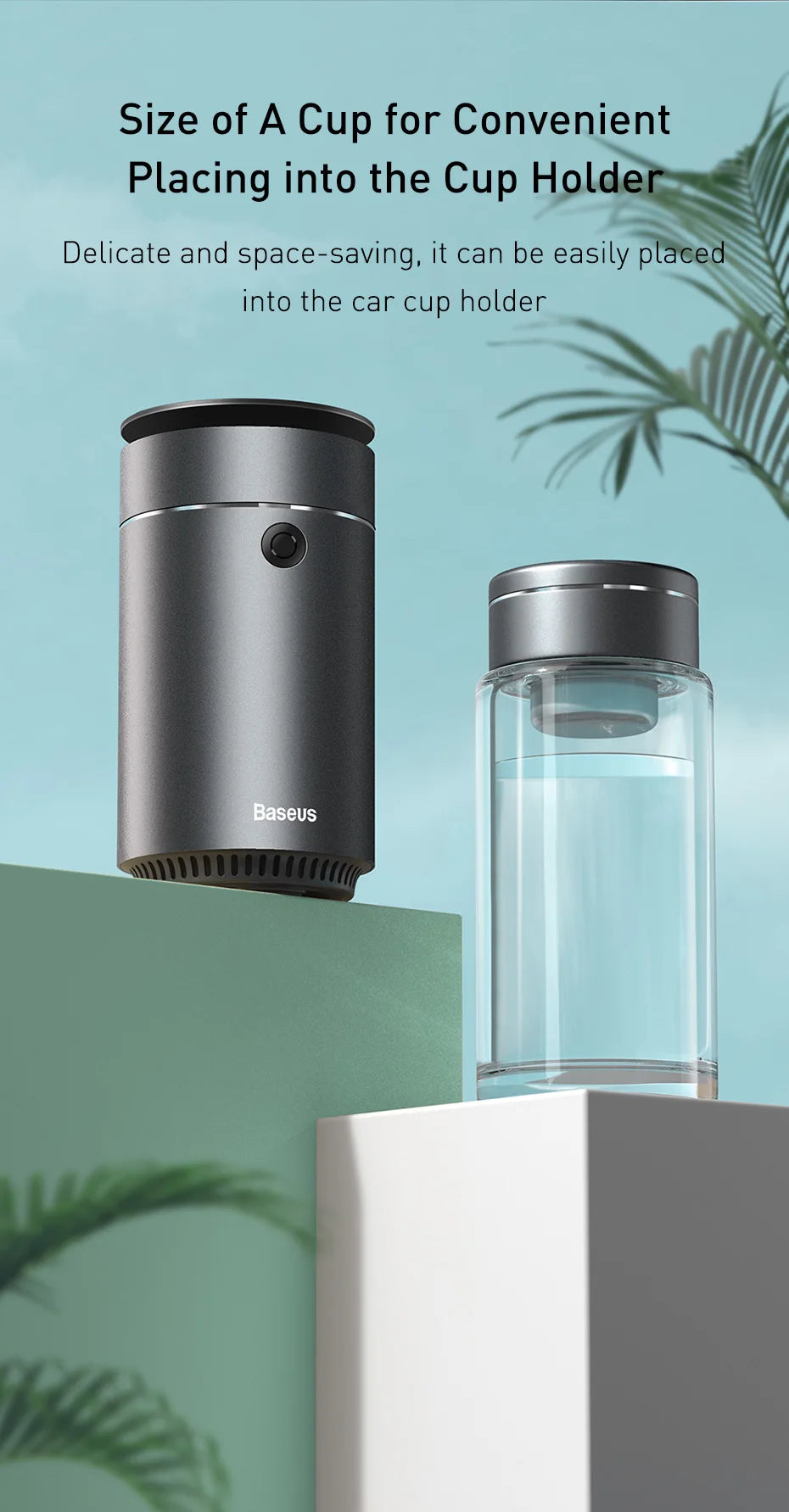 Baseus Car Diffuser Humidifier Auto Air Purifier Aromo Air Freshener with LED Light For Car Aroma Aromatherapy Diffuser
