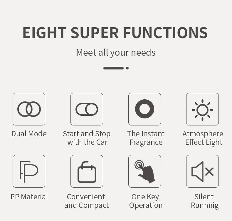 Car Diffuser Room Fragrance High End Products Air Freshener Essential Oils Air Purifier USB Rechargeable Vibration Sensor Switch