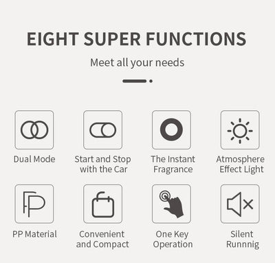 Car Diffuser Room Fragrance High End Products Air Freshener Essential Oils Air Purifier USB Rechargeable Vibration Sensor Switch