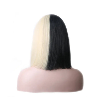 Synthetic Hair Short Wig With Bangs Cosplay Wigs For Women Straight Bob Wig Korean Pink Red Brown Blue Green White Purple Grey