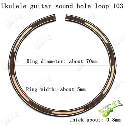Ukulele Small Four-string Guitar Sound Hole Circle Rosewood Maple Abalone Color Shell Mosaic Caliber Pattern Ukulele Accessories