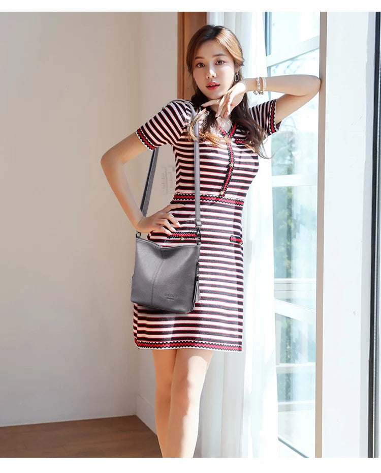 Hand Crossbody Bags For Women 2024 New Luxury Designer Handbag Leather Tassel Shoulder Bags Purses And Handbags Tote Bag Bolsa