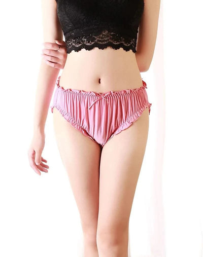 Large Size Mid Waist Panties For Women Ladies Breathable Underwear Briefs Elastic Comfortable Sexy Ruffles Underwear Lingerie